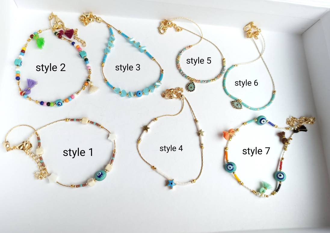 Cavigliera Punk Con Ciondolo Malocchio In Oro Cubano – Strass E Cristalli Boho, Regolabile, Per Spiaggia E Feste - 4