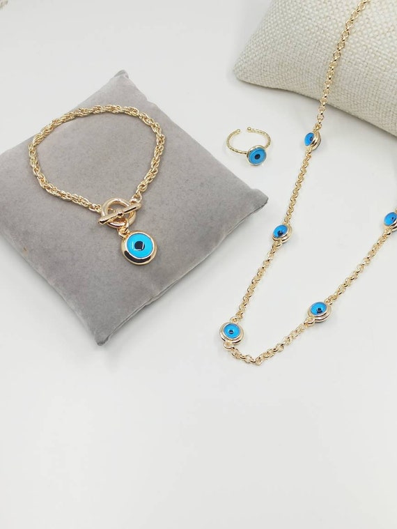 Evil Eye Jewelry Set Evil Eye Necklace Evil Eye Ring Evil | Etsy