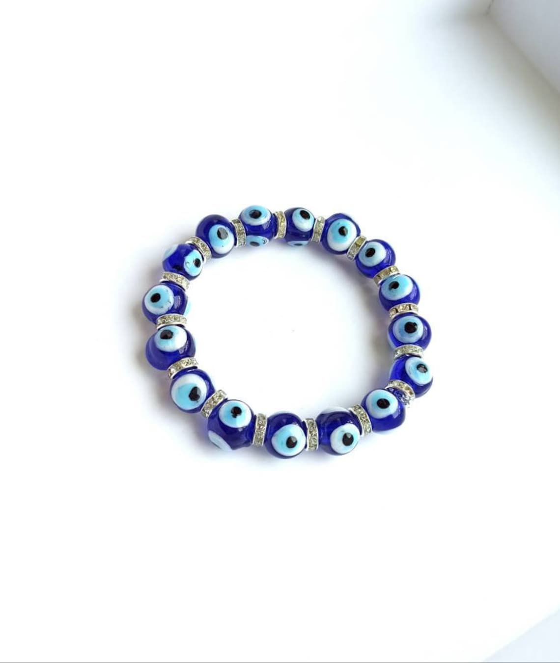 Evil Eye Bead Bracelet Blue Evil Eye Bracelet Protection Etsy