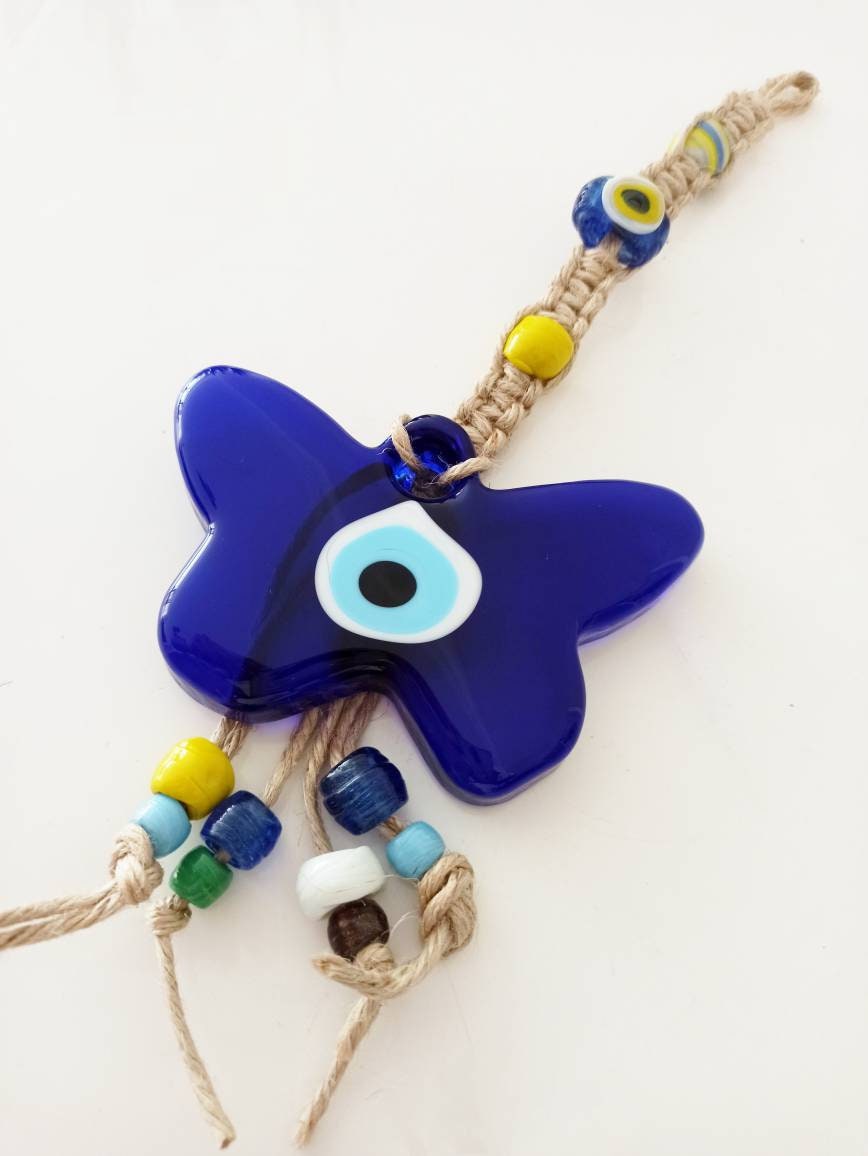 Butterfly Evil Eye Decor Evil Eye Wall Hanging Butterfly Etsy