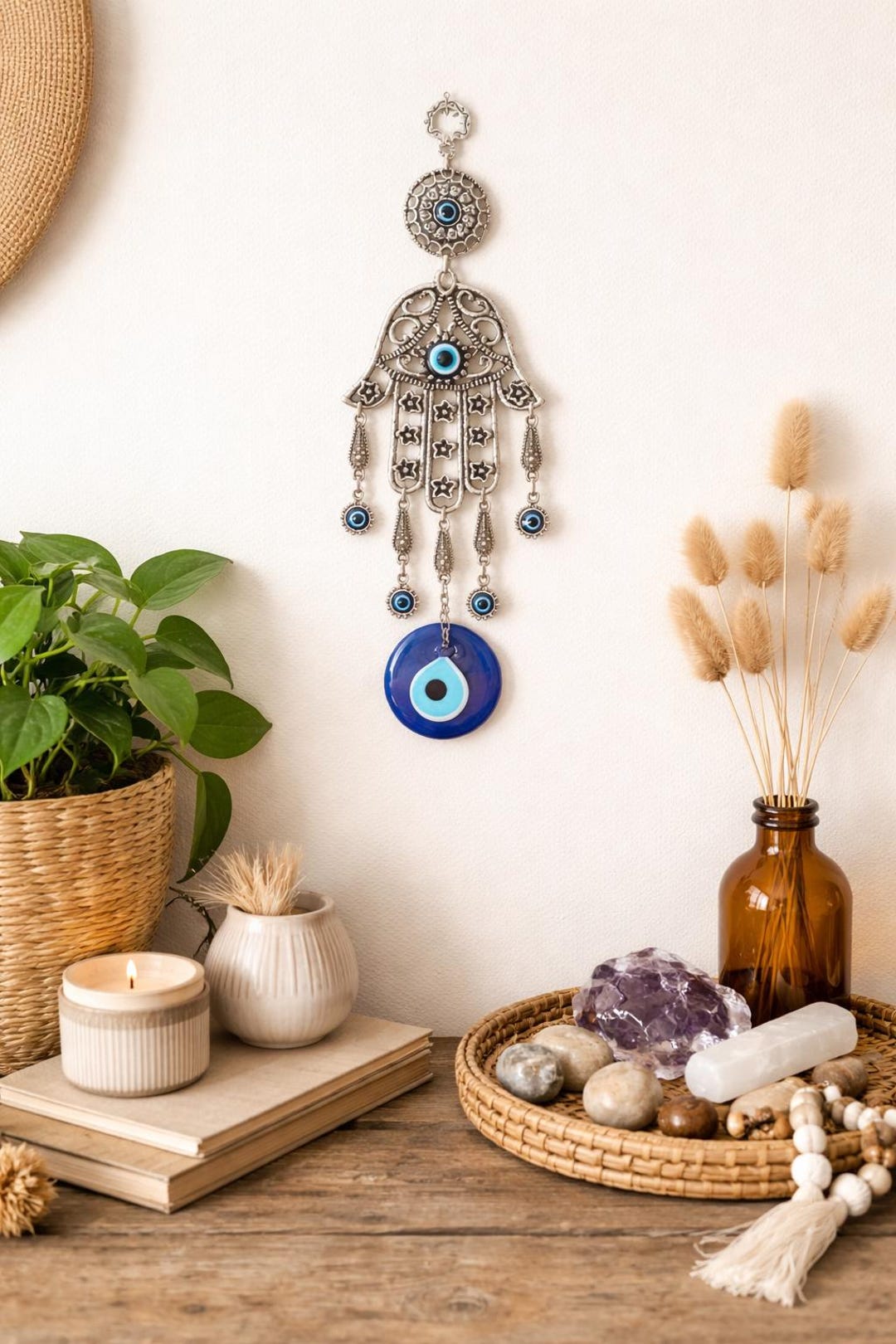 Hamsa Wall Hanging, Hamsa Hand Art, Home Protection, Housewarming