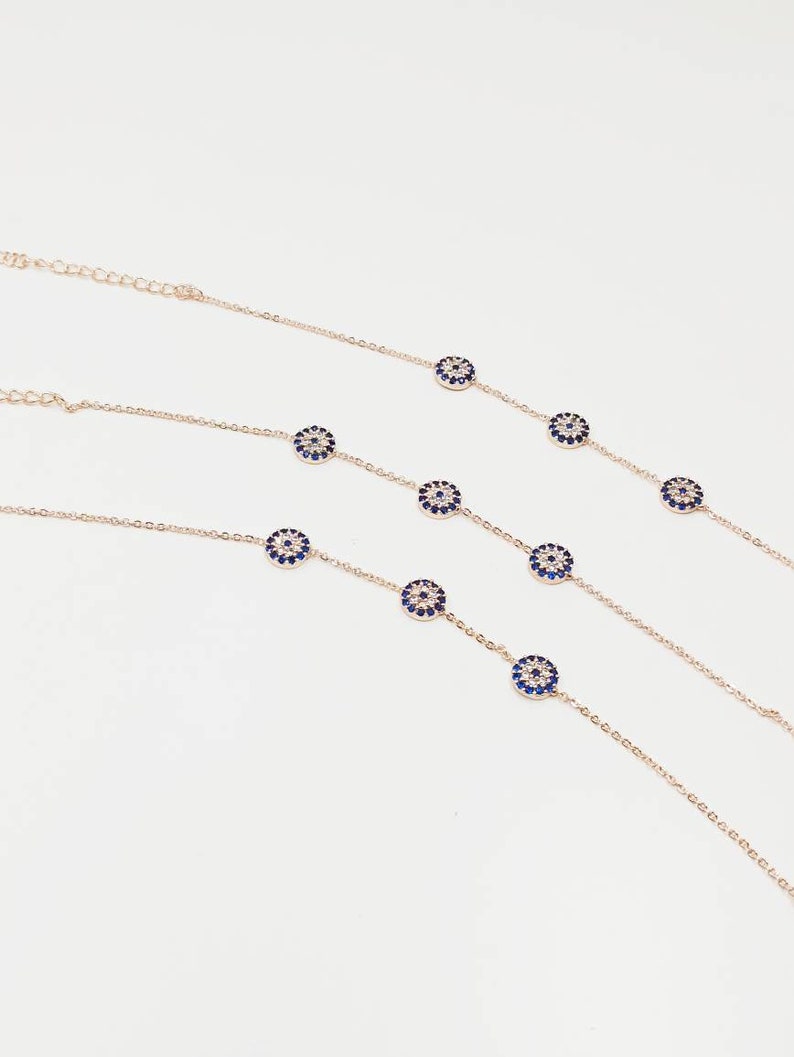 Evil Eye Charm Bracelet Evil Eye Jewelry Rose Gold Evil Eye Etsy
