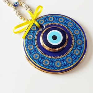 Colgante de pared de mal de ojo, mal de ojo moderno, hogar de mal de ojo, gran cuenta de mal de ojo, amuleto turco, nazar, protección de la casa, regalos para el nuevo hogar