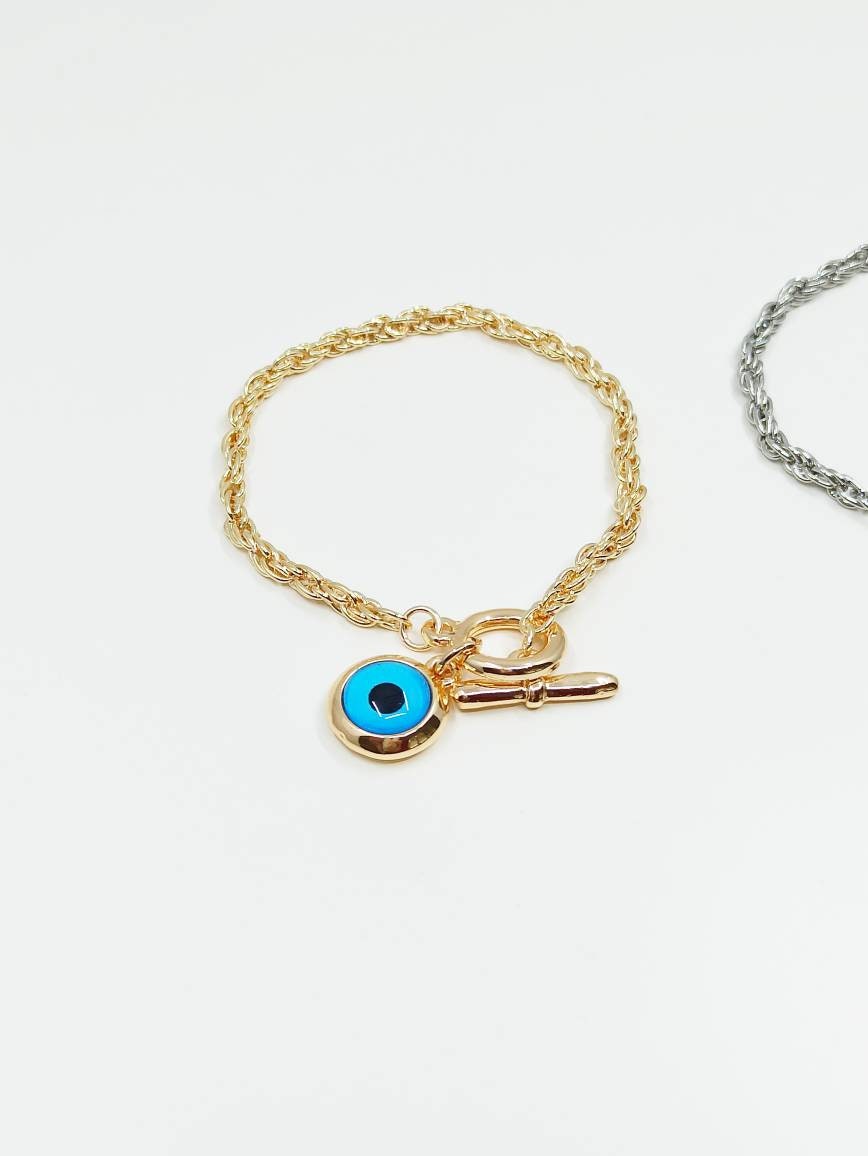 Evil Eye Charm Bracelet Gold Evil Eye Nazar Jewelry Turkish | Etsy