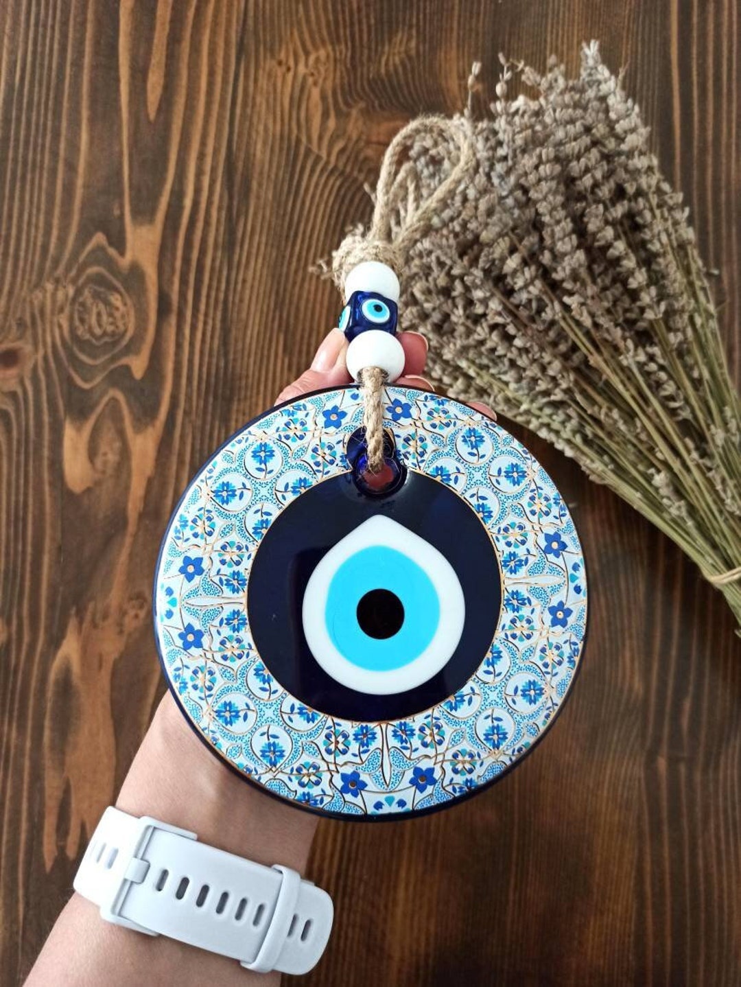 TAIZER Türkisch Blau Auge Evil Eye Amulett Wandbehang 3 Stücke