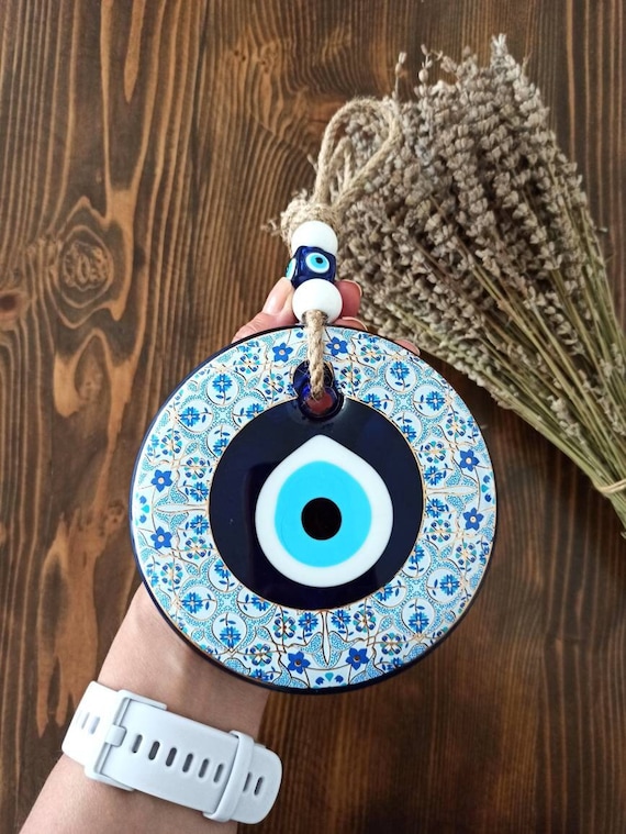 Evil Eye Wall Hanging Nazar Boncuk Evil Eye Wall Decor Blue Wall Decor  Large Evil Eye Wall Hanging Nazar Bead Metal Wall Hanging 