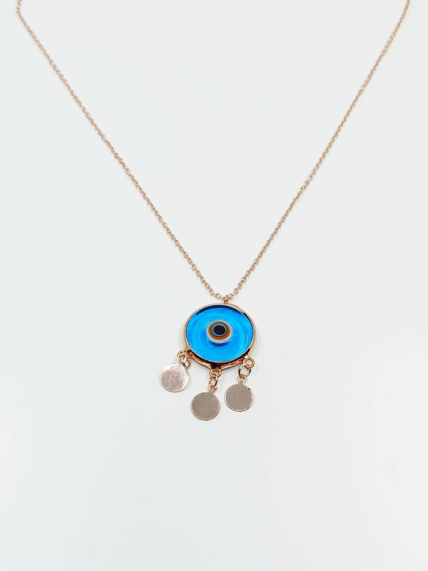 Evil Eye Bead Necklace Nazar Necklace Blue Eye Jewelry Etsy