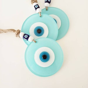 Evil Eye Wall Hanging, Blue Evil Eye, Spiritual Decor, Glass Wall Art, Fusion Evil Eye, Protection, Nazar Amulet, Turkish Eye, Good Luck