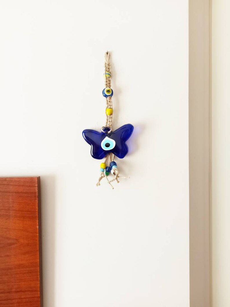 Butterfly Evil Eye Decor Evil Eye Wall Hanging Butterfly Etsy