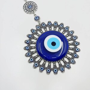 Decoración colgante con forma de ojo malvado, ojo malvado para el hogar, Nazar Boncuk, ojo malvado plateado, decoración de protección, regalos para el nuevo hogar, ojo turco, ojo griego