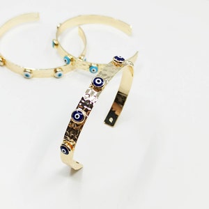 Bracelet mauvais oeil, bracelet mauvais oeil, bijoux turcs, bracelet Nazar, breloque mauvais oeil, délicatesse mauvais oeil, bracelet manchette mauvais oeil