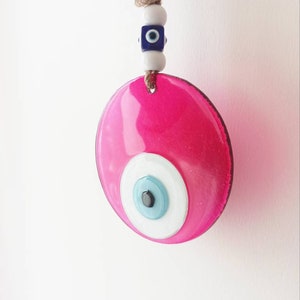Evil Eye Wall Decor, Pink Evil Eye Hanging, Nursery Room Decor, Fused ...