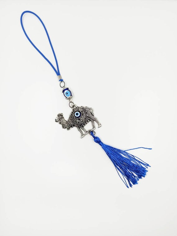 Ciondolo Portafortuna Per Auto Con Malocchio - Decorazione Specchietto, Perline Colorate, 19,5 Cm - Foto 2