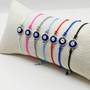 Evil Eye Bead Bracelet, String Evil Eye, Turkish Eye Bracelet, Nazar, Friendship Bracelet, Greek Eye, Good Luck Armband, Protection Gifts