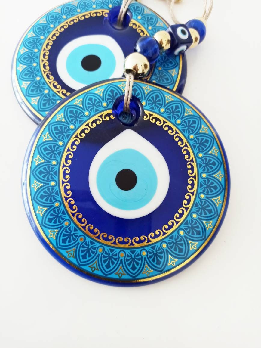 Decorazione Parete Occhio Del Diavolo - In Metallo E Vetro, 26x10 Cm, Amuleto Protettivo E Portafortuna - Foto 5