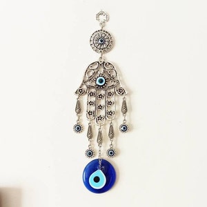 Hamsa and Evil Eye Wall Decor, Hamsa Hanging, Hamsa Hand Art, Metal Hamsa, Amulet Talisman, Hamsa Home Protection