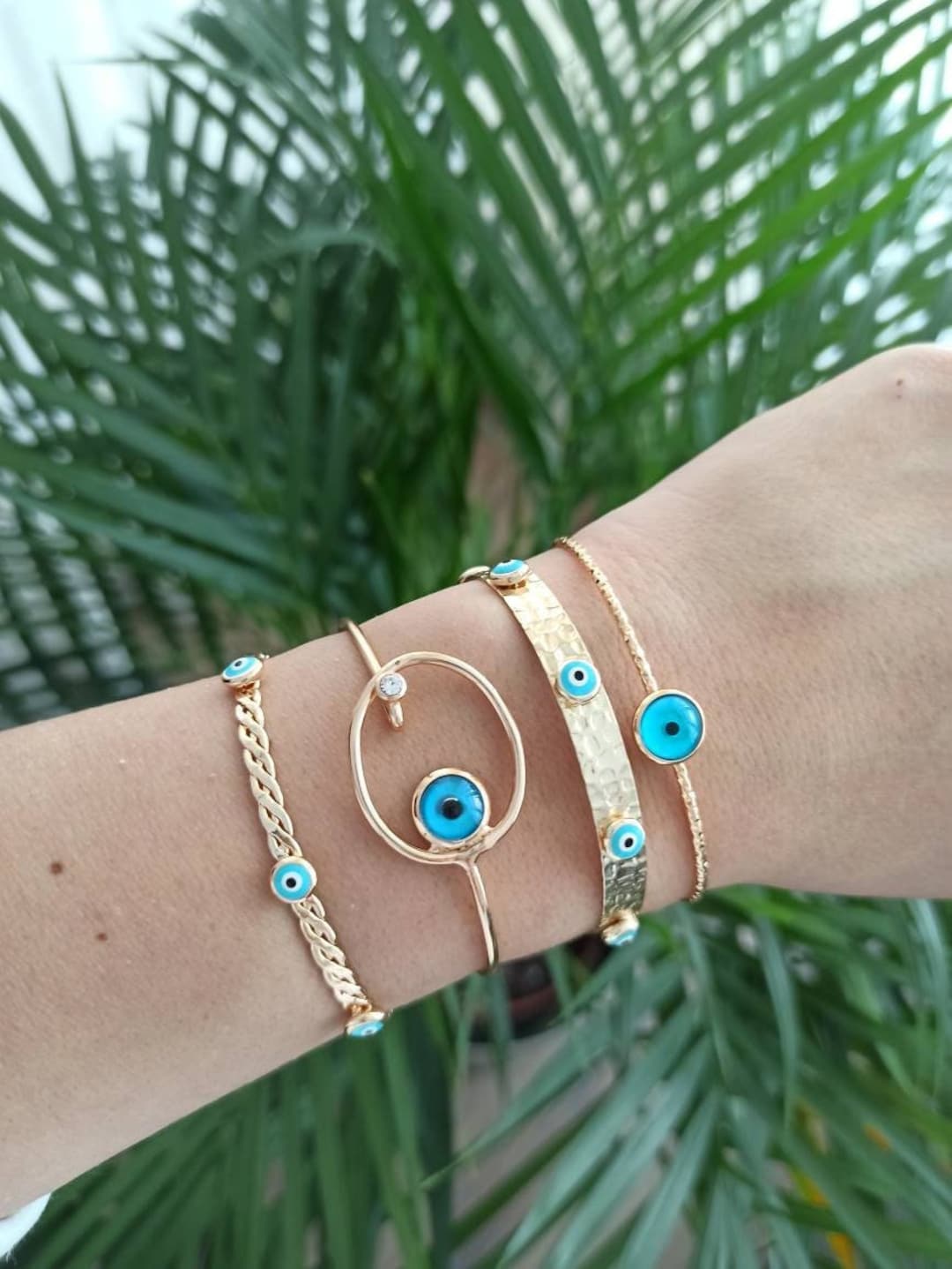Evil Eye Bangle Evil Eye Cuff Evil Eye Bracelet Evil Eye Etsy