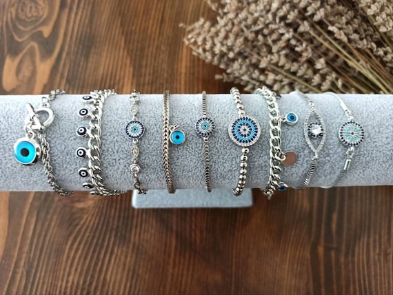 Evil Eye Nazar Blue Cord Silver Macrame Greek Bracelet | Greek Silver  Macrame – Sirioti Jewelry