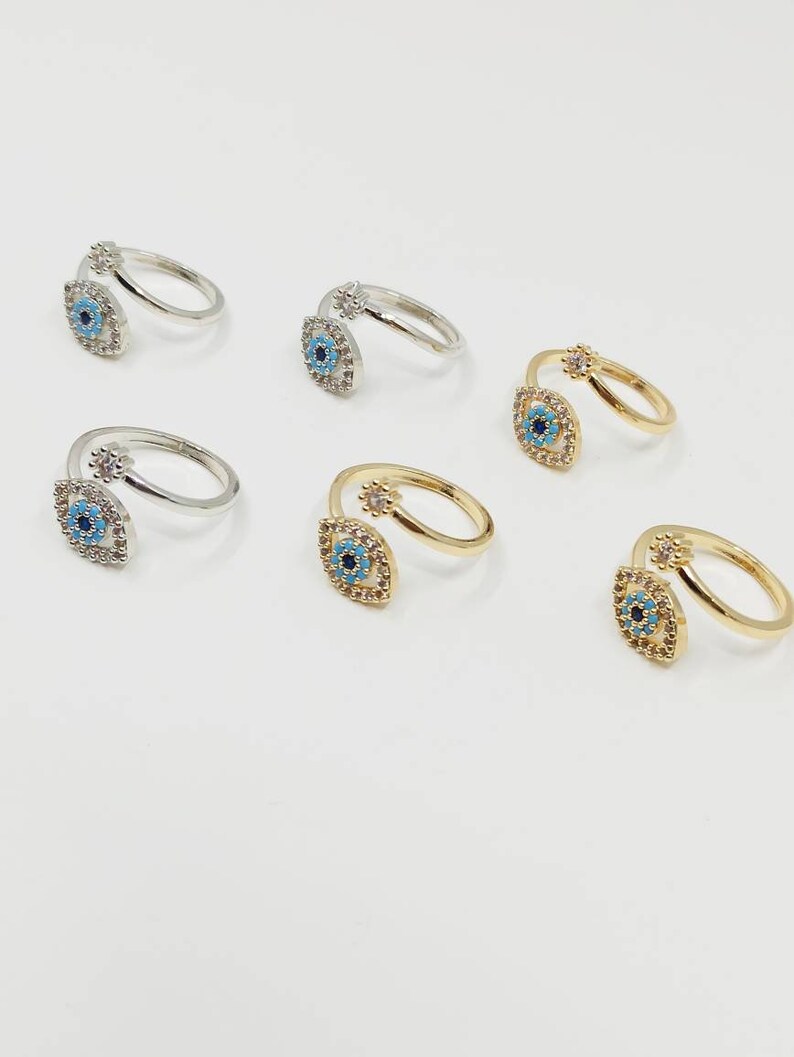 Scalloped Evil Eye Ring main image 1