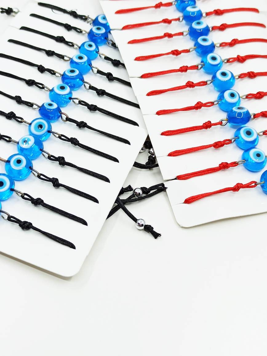 Blue Evil Eye Bracelet Evil Eye String Bracelet Glass Evil Etsy