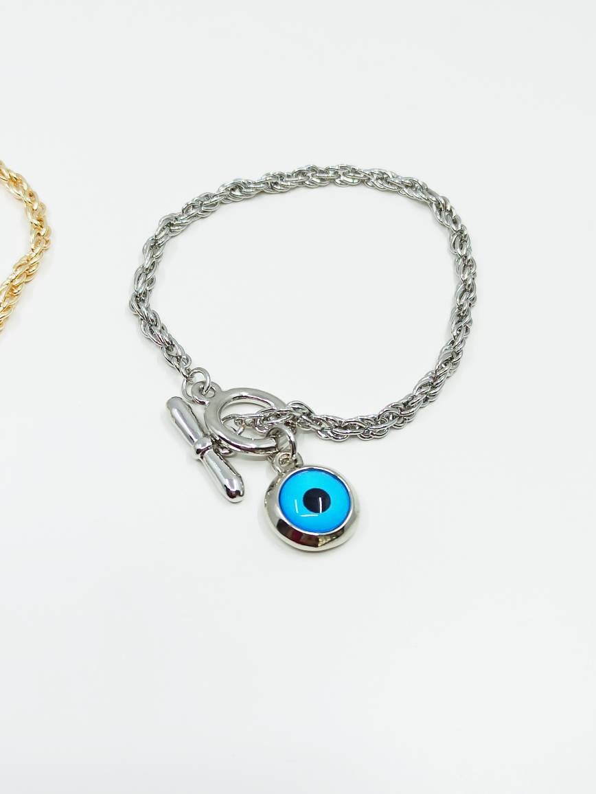 Evil Eye Charm Bracelet Gold Evil Eye Nazar Jewelry Turkish Etsy