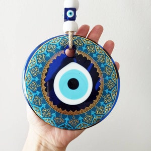 Evil Eye Wall Hanging, Large Evil Eye, Evil Eye Door, Evil Eye Art, Nazar, Home Protection, Turkish Evil Eye, Rustic Decor, Spiritual