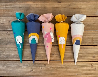 Sibling cone – girl or boy – Sustainable small school cone – Back to school gift – School cone – Small school cone