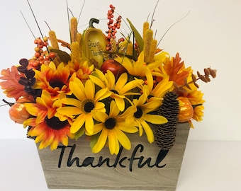 Fall Flower Arrangement, Fall Floral, Fall Centerpiece, Fall Decor, Fall Floral decoration, Thankful Arrangement, Thanksgiving decor, Fall