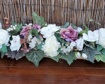 Long Floral Centerpiece, Long Floral Arrangement, Floral Table Centerpiece