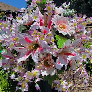 Large Cemetery Arrangement w/Vase, Flower Arrangement for Gravesite, Gravesite Decor, Gravesite Bouquet