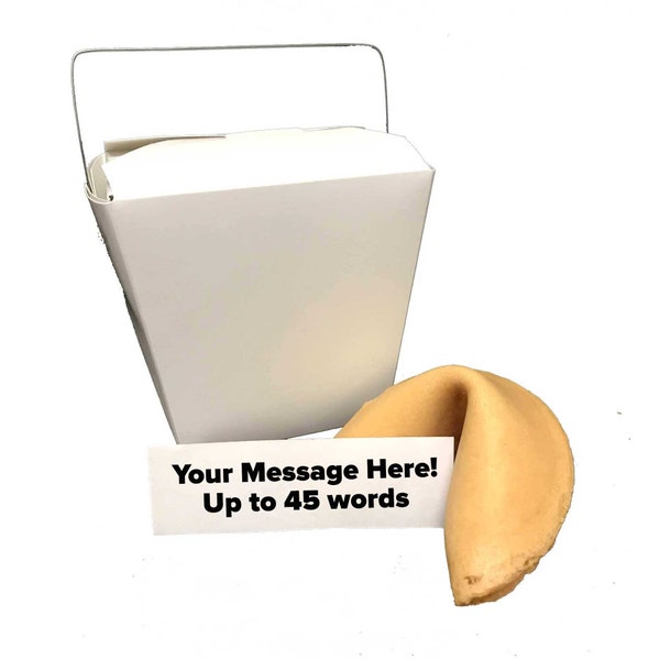 Custom Jumbo Fortune Cookie w/ White Takeout Box - FREE SHIPPING!