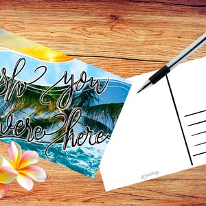 Wish You Were Here Ansichtkaart - Schattig stationair - Slakkenpost - Wenskaart - Penvriend - Leuke digitale kunstafdrukken - Happy Mail - Originele kunst
