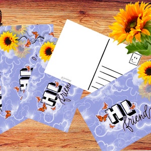 Conjunto de postales - Lindo estacionario - Correo postal - Tarjeta de felicitación - Pen Pal - Lindas impresiones de arte digital - Correo feliz - Arte original - Escritura de cartas
