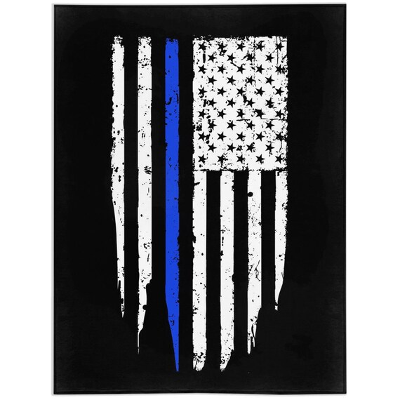 Thin Blue Line Minky Blanket Back the Blue Throw Size Lap Blanket or Baby Blanket Etsy Canada