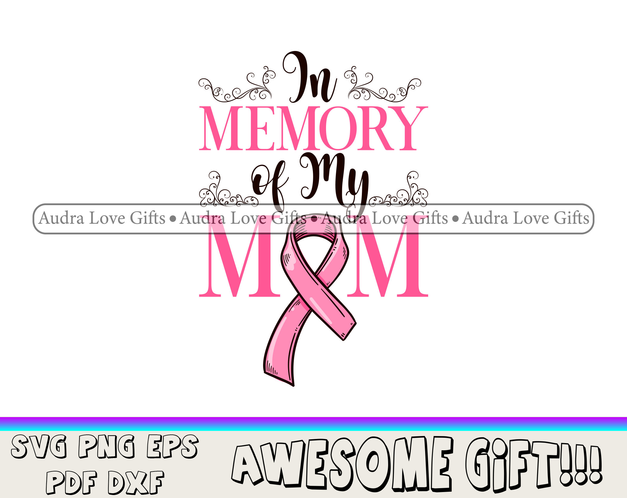 In Memory of My Mom SVG Breast Cancer Awareness SVG Pink | Etsy