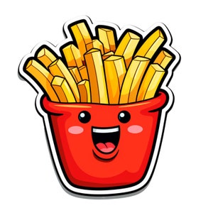 Przyjaciel z kreskówki Fries, Fries, Projekt Fries, Postać Fries, SVG, Fries SVG, French Fries SVG