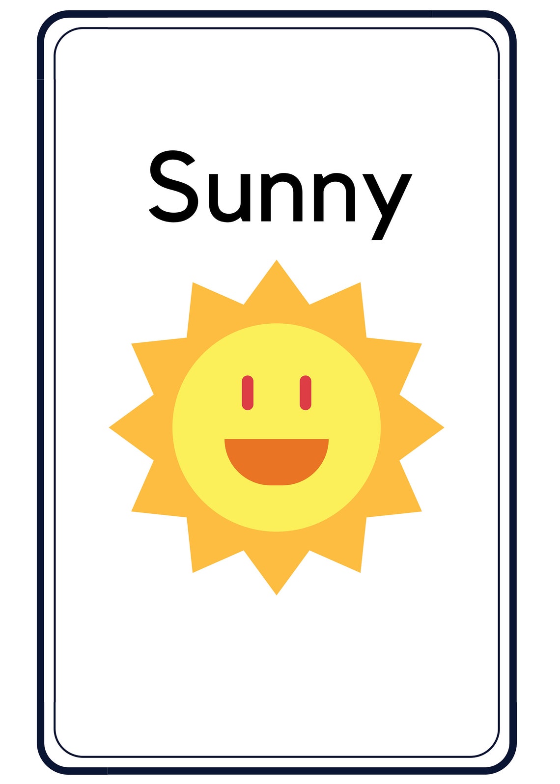 Weather Flash Cards for Kids, Toddler Weather Cards, Weather Cards