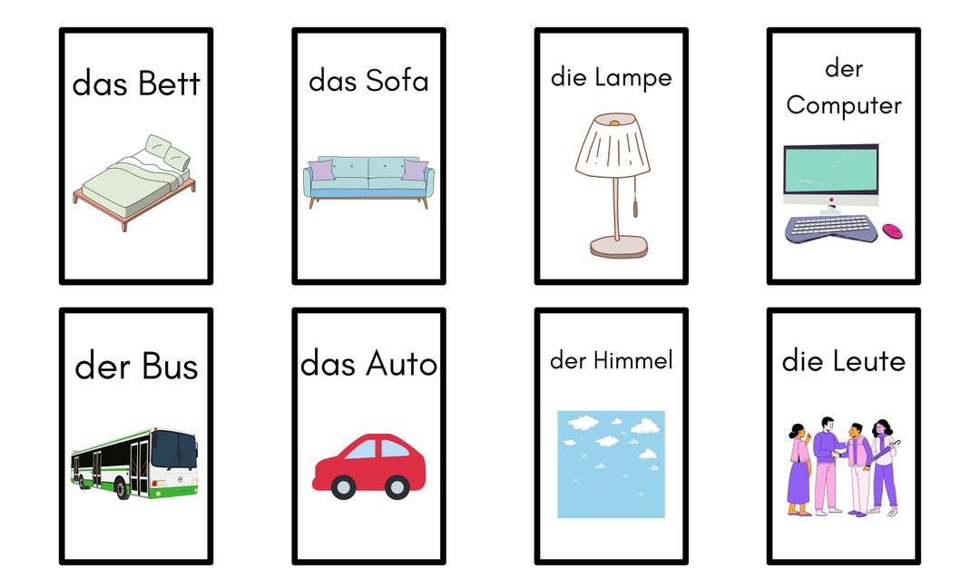 German Flash Cards, Flash Cards German, German Learning, German Cards, German Toddler Learning