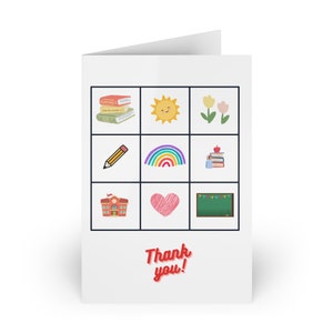 Teacher Thank you card, Thank you card, Teacher Card, School Thank you, Student Thank you