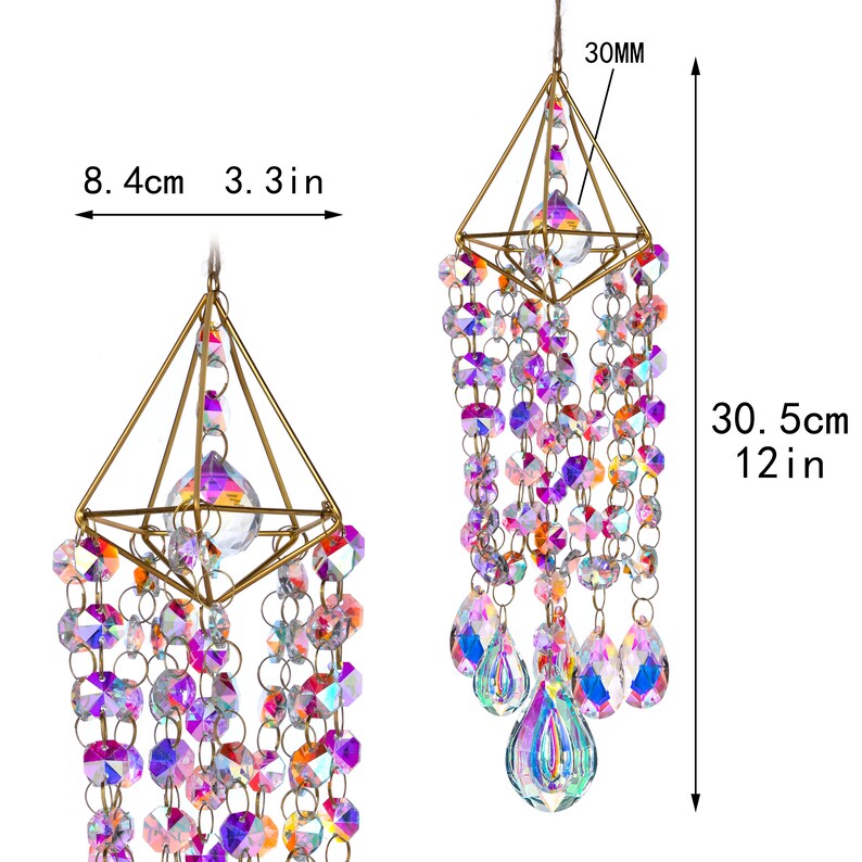 Handmade Crystal Suncatchers Hanging Wind Chime Style Garden Etsy