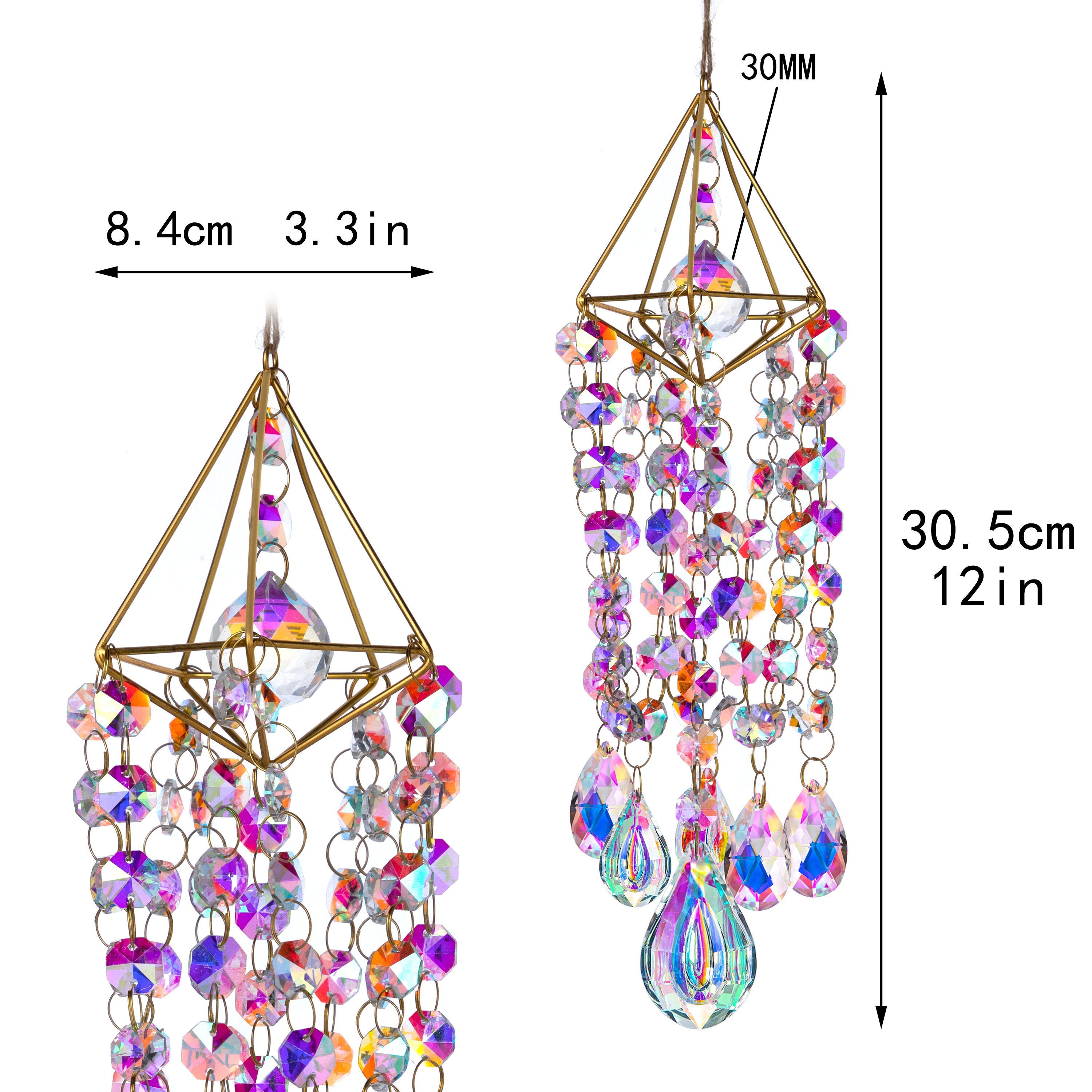 Handmade Crystal Suncatchers Hanging Wind Chime Style Garden Etsy