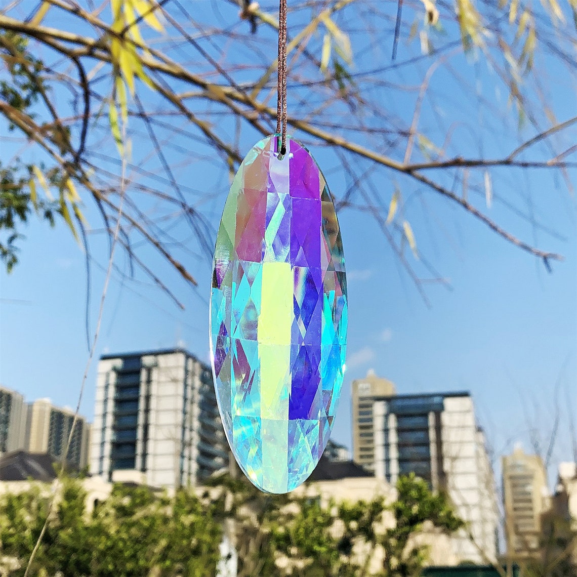 120mm Rainbow Crystal Drop Prism Suncatcher Chakra Hanging Etsy