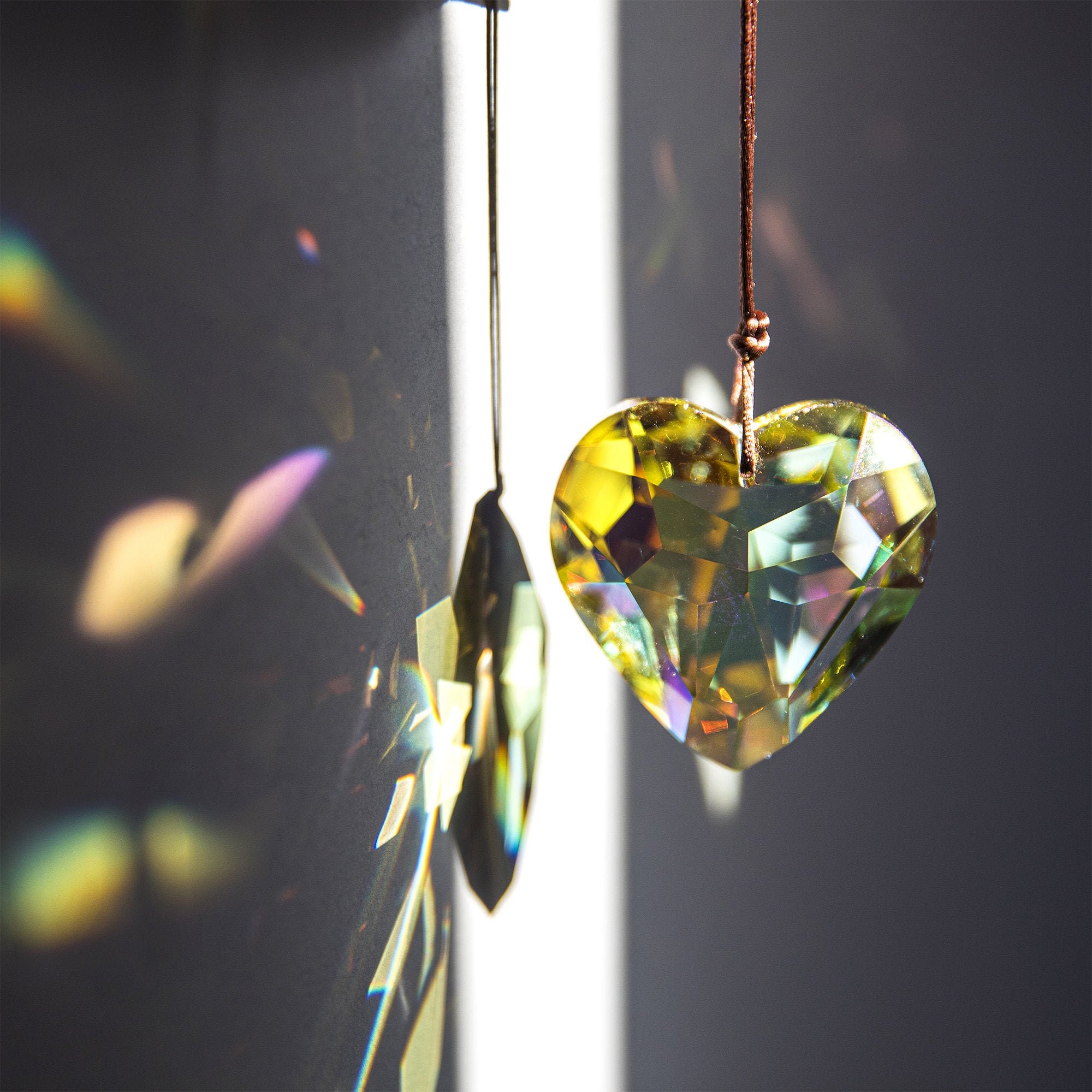 45mm Crystal Heart Prisms Suncatcher for Windows Outdoor Etsy