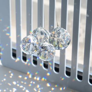 20mm/30mm/40mm Clear Crystal Ball Prisms Chandelier Lamp Lighting Drops ...
