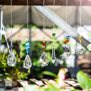 thumbnail image 2 of 6Pcs Crystal Suncatcher Prism Set – Multicolor Hanging Window Decor For Weddings & Home, Handmade 2 of 6