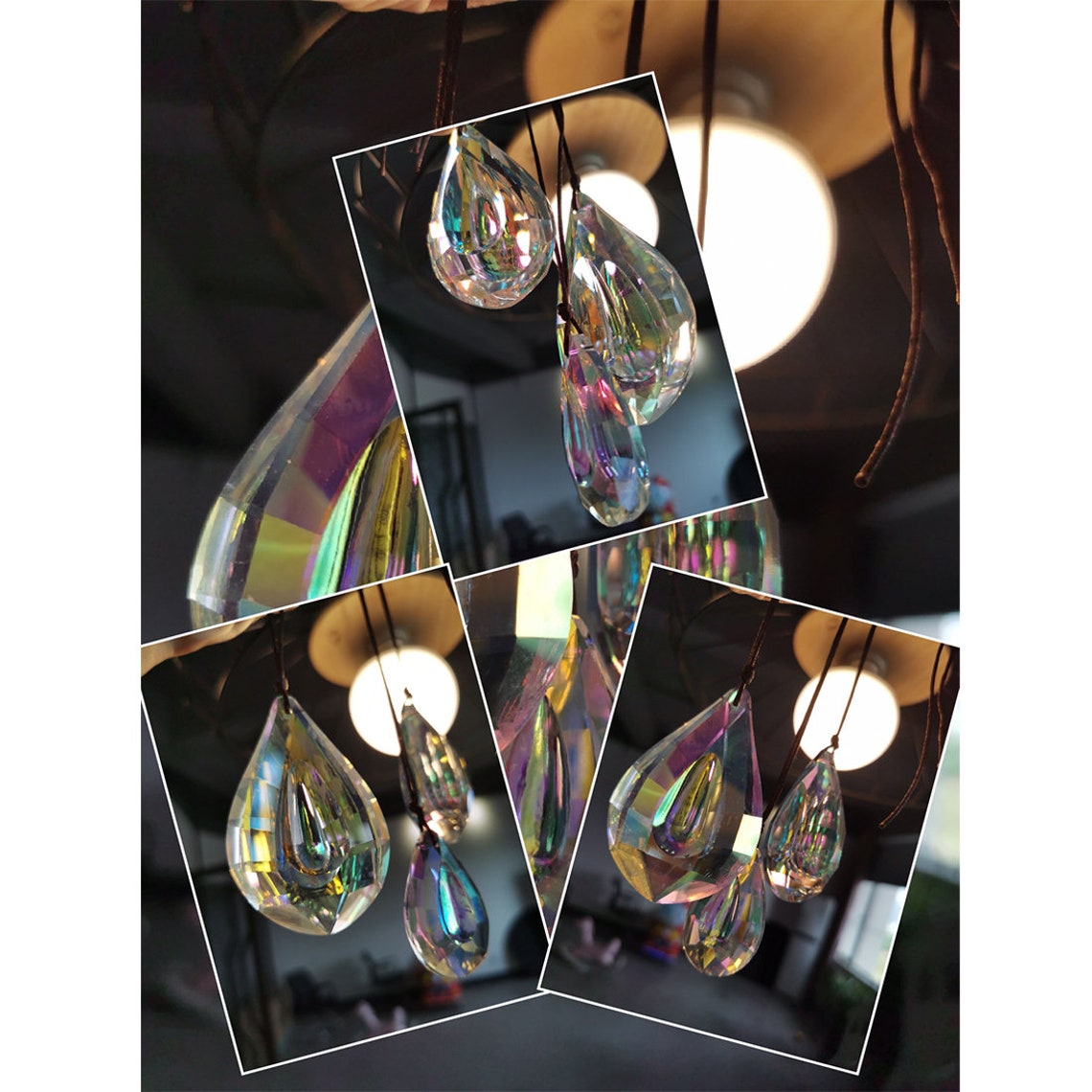 Handmade Set of 3 Crystal Prism Window Hanging Glass Sun Etsy