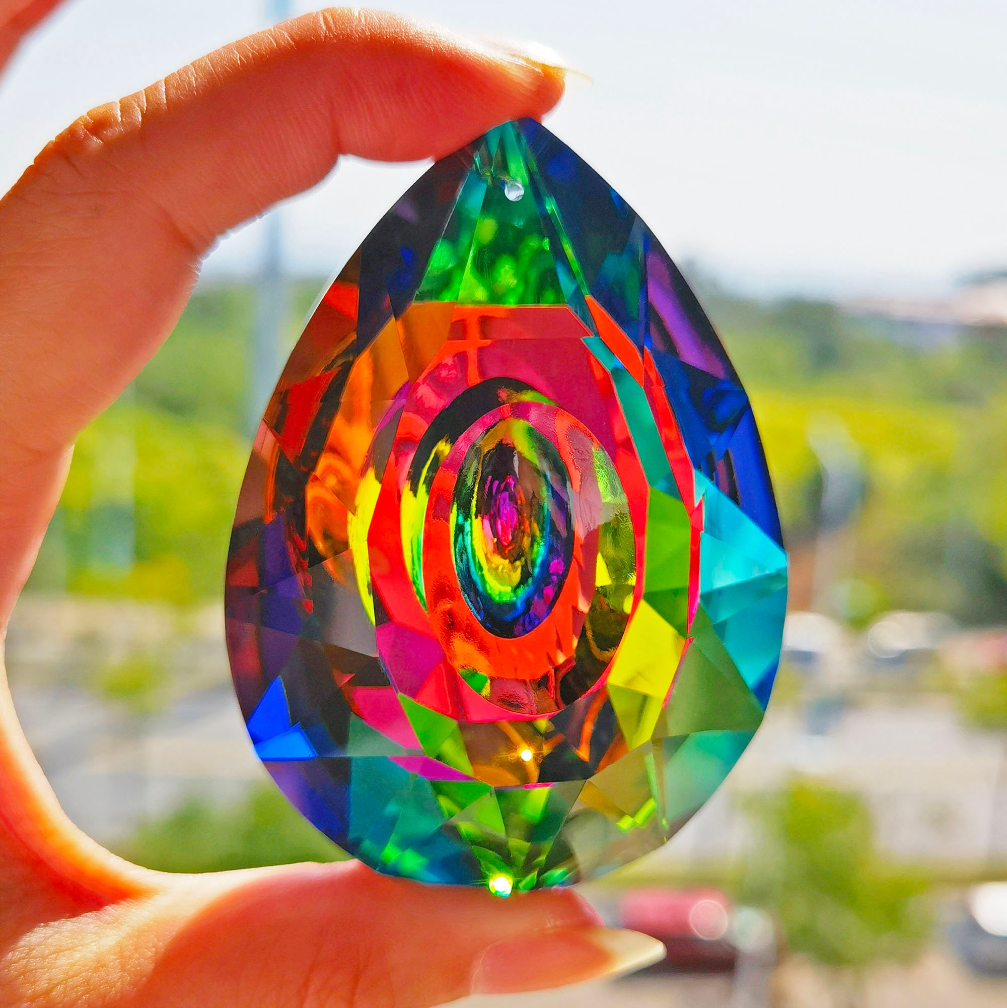 120mm Ab-color Hanging Crystals Prism Suncatcher for Windows