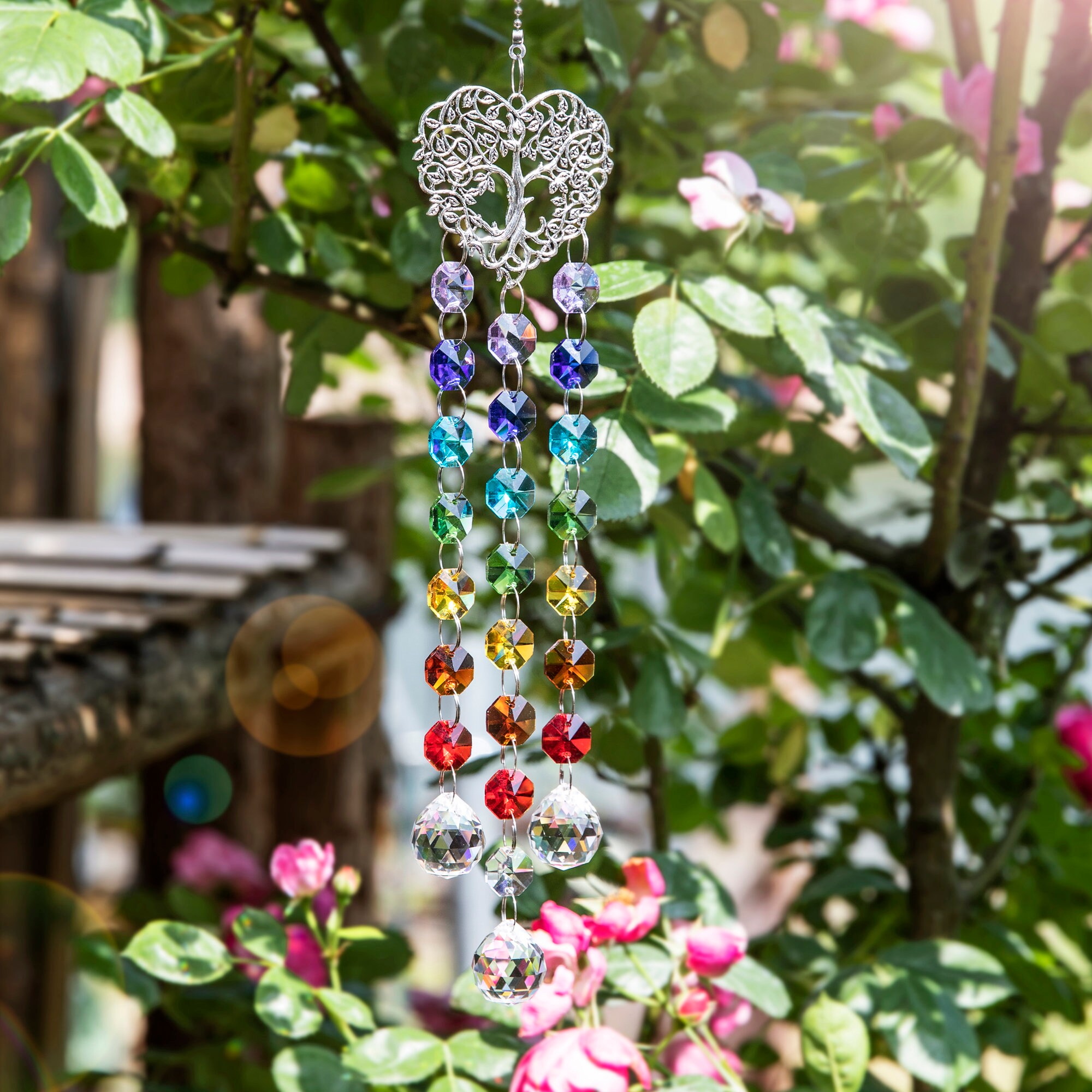 Handmade Window Hanging Crystal Prism Tree of Life Suncatcher Etsy