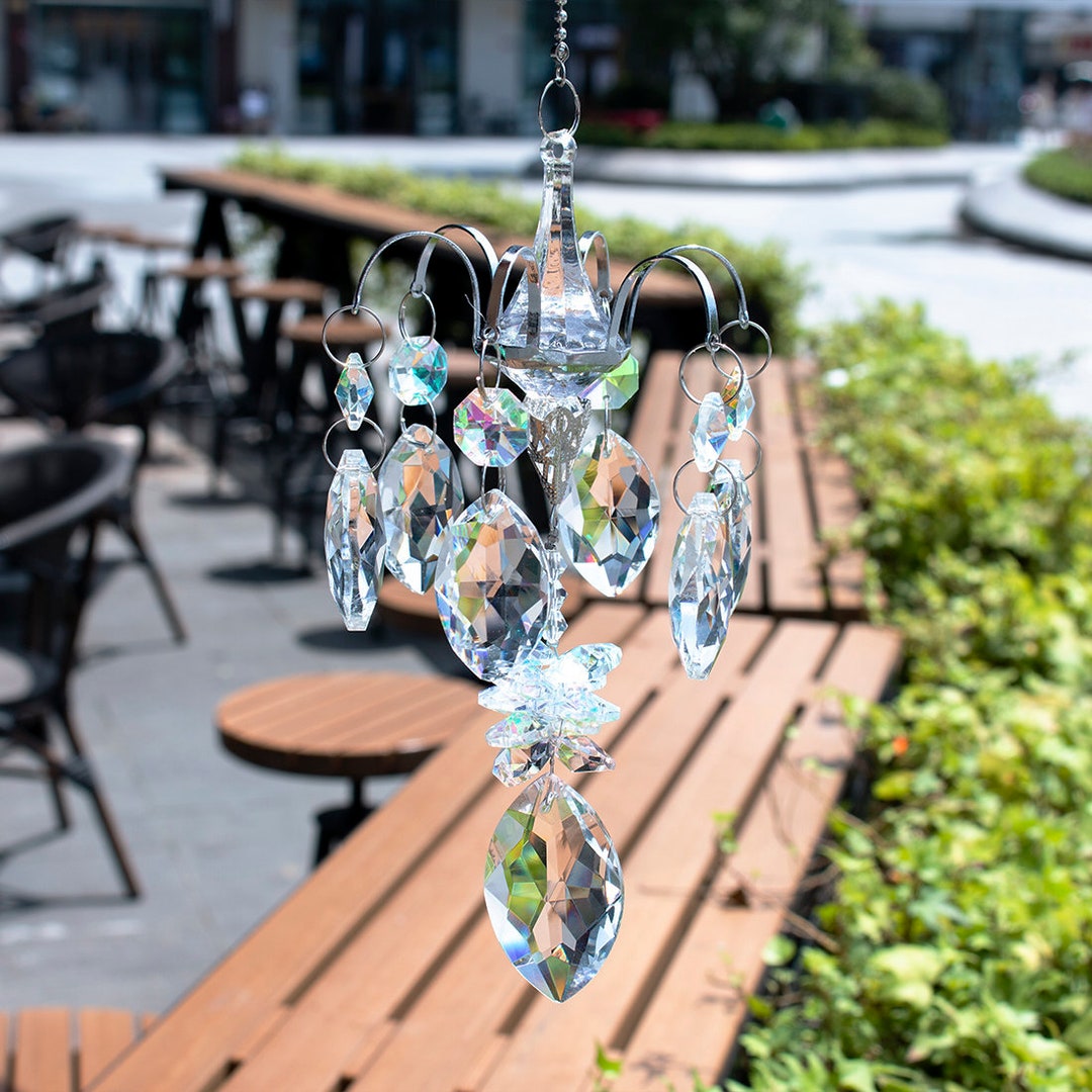 Handmade Crystals Horse Eye Prisms Suncatcher Hanging Ornament Rainbow