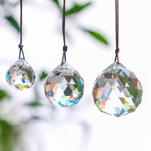 Set of 3,30/40/50mm Crystal Window Suncatcher DIY Prisms Making Chandelier Parts Hanging Home Decoration Wediing Decortion (clear-set)